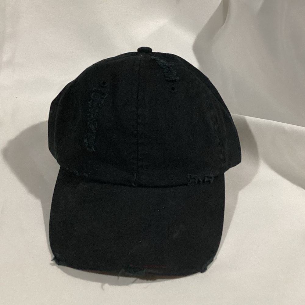 Black Distressed Baseball Cap